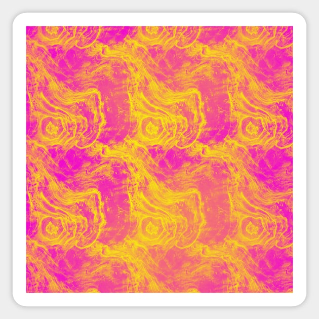 Yellow and Hot Pink Abstract Swirls Sticker by Klssaginaw